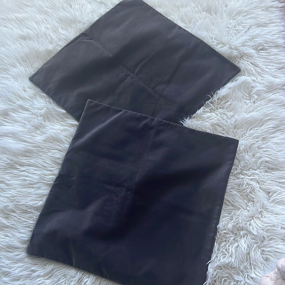 Pottery Barn Gray Velvet Pillow Covers - 2